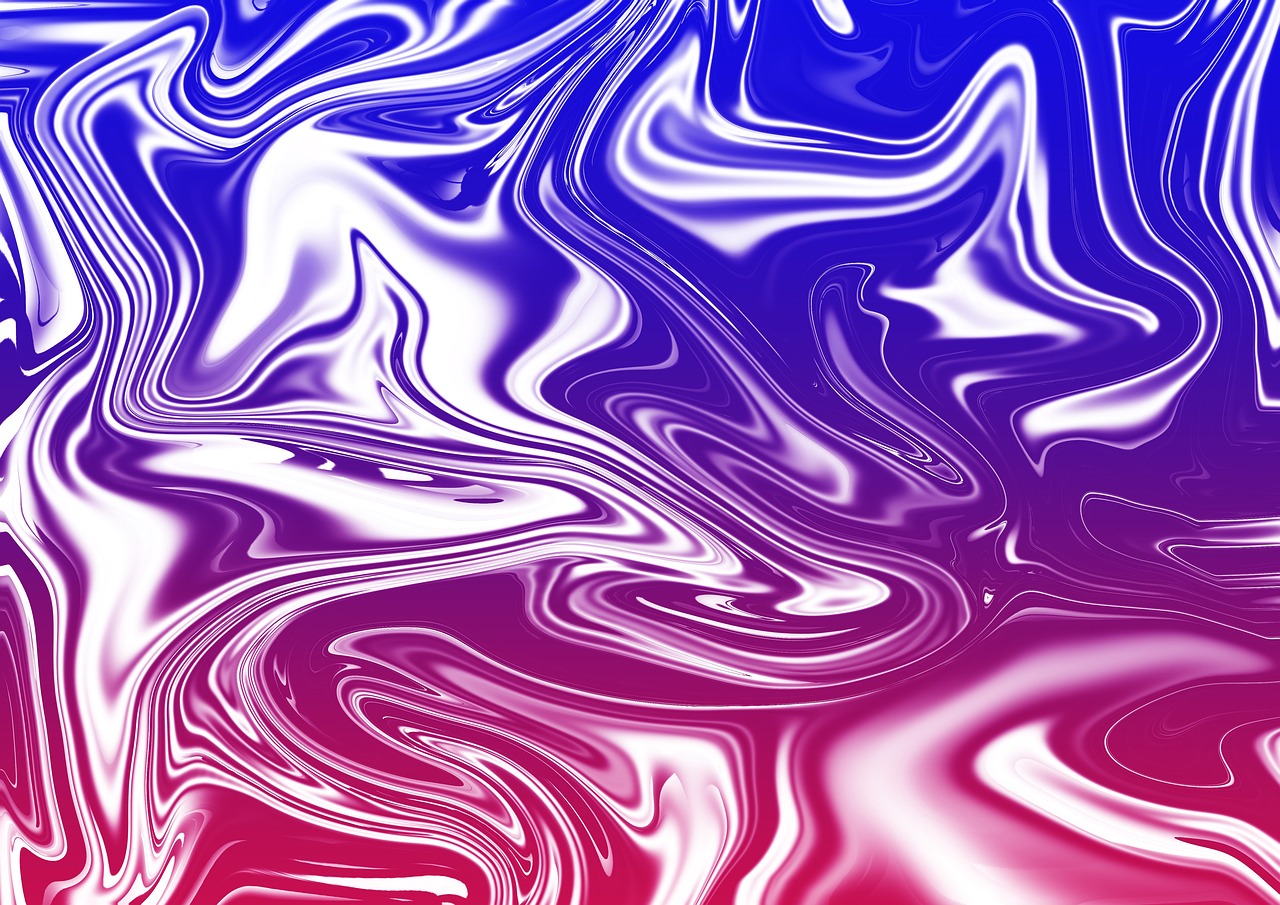 Swirling marbled pattern in purple, blue and white